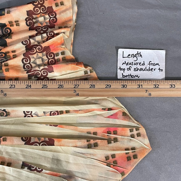 One World Sz Small Y2K Hippie Boho Fairy Sublimation Babydoll Tunic Top Mori Kei - Picture 12 of 12